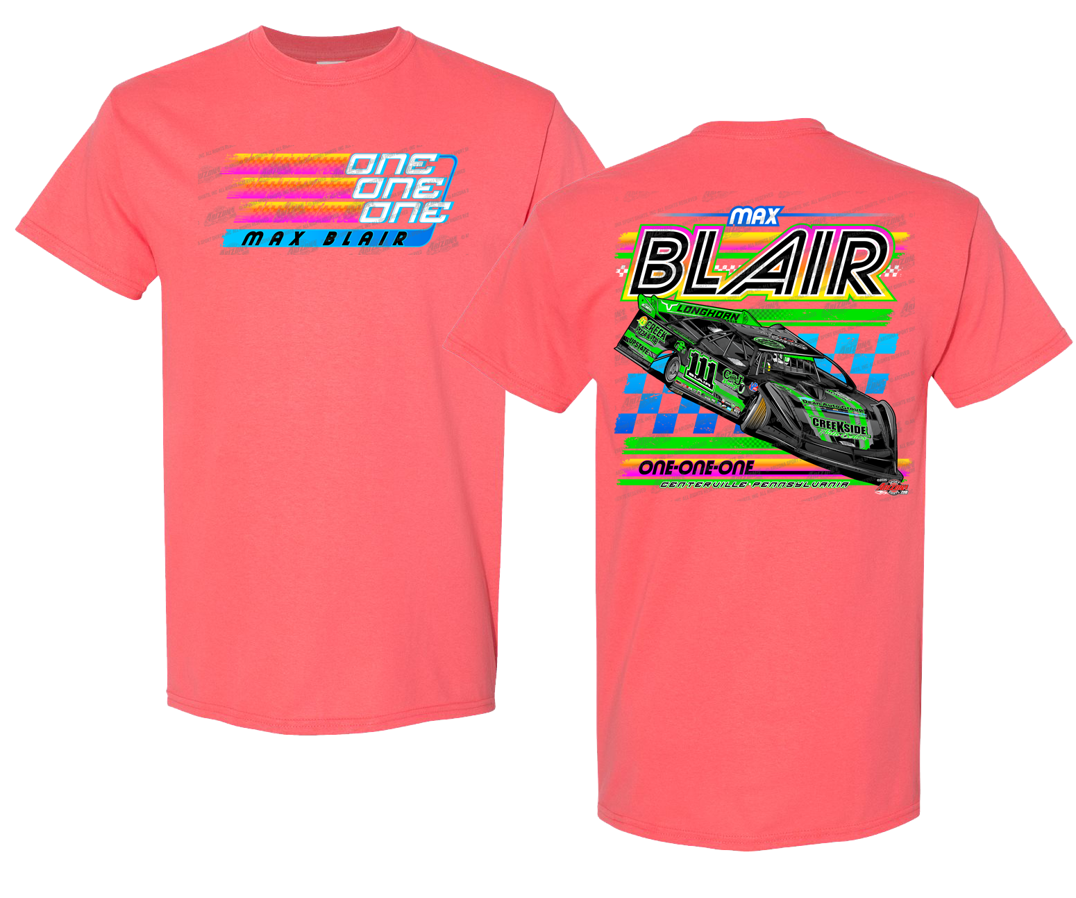Max Blair Retro T-Shirt (Coral Silk) | Team Blair Racing